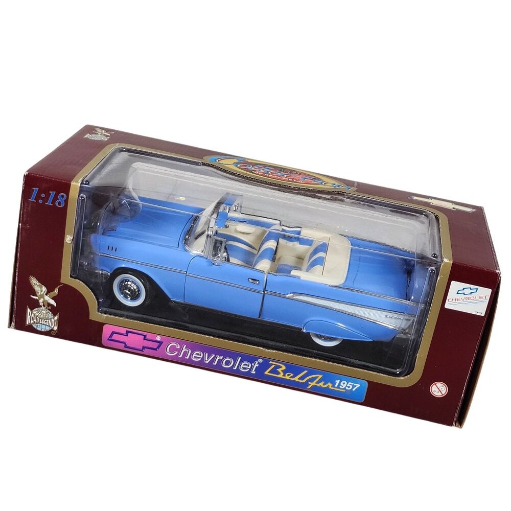 Yat Ming Road Legends 1957 Chevrolet Bel Air Convertible Blue 1:18 Scale Diecast